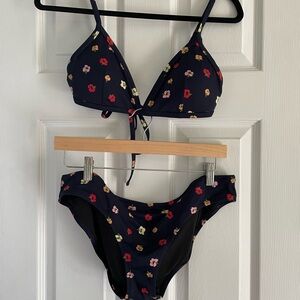 Madewell Navy Floral Bikini Set